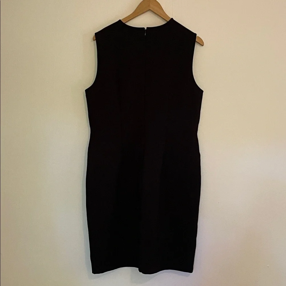 Brooks Brothers Black Sleeveless Twist-Front Sheath Dress | Size 14 | EUC - Picture 4 of 7